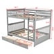 preview thumbnail 56 of 72, Wooden Bunk Bed Frame with Pull Out Storage Drawers, Headboard, Footboard, Ladder, Full-length Guardrail for Kids, Teens