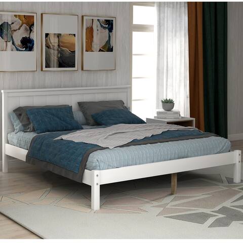 Optimum Durable Full Wood Platform Bed Frame with Headboard&Under-bed Storage, 8 Slats Support, No Box Spring Needed