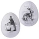 preview thumbnail 2 of 2, 6" Dolomite Egg With Bunny Print Set of 2