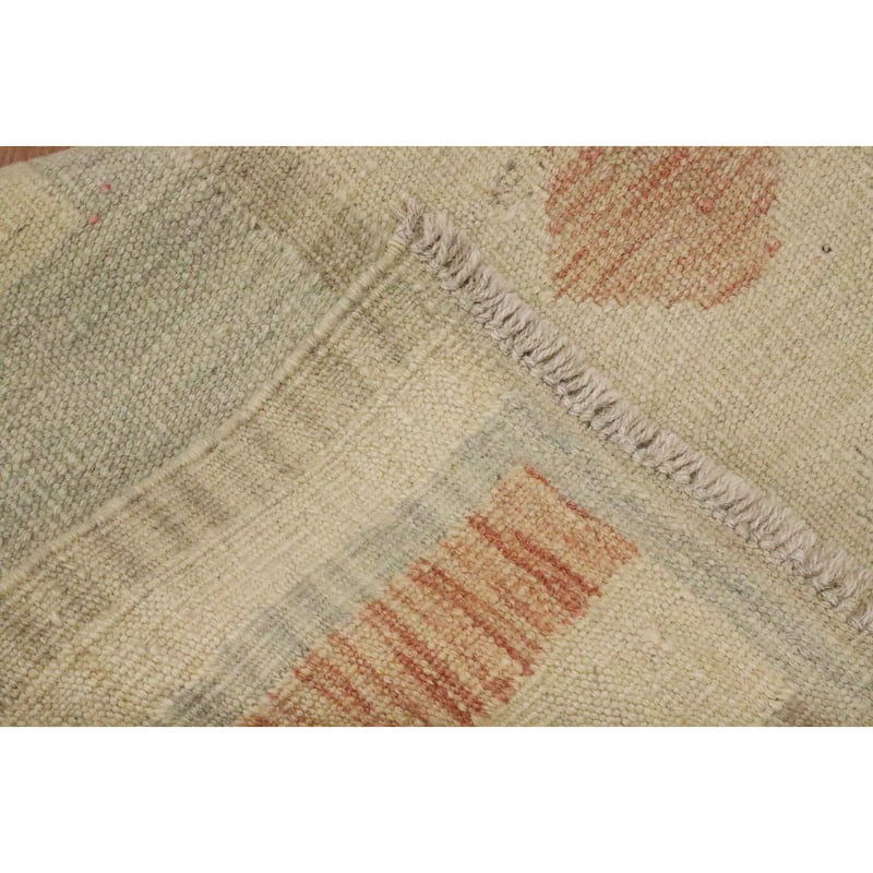 Hand Woven Oriental 100% Wool Carpet Southwestern Tribal Beige & Ivories Kilim Area Rug - 4' 11'' X 3' 3''