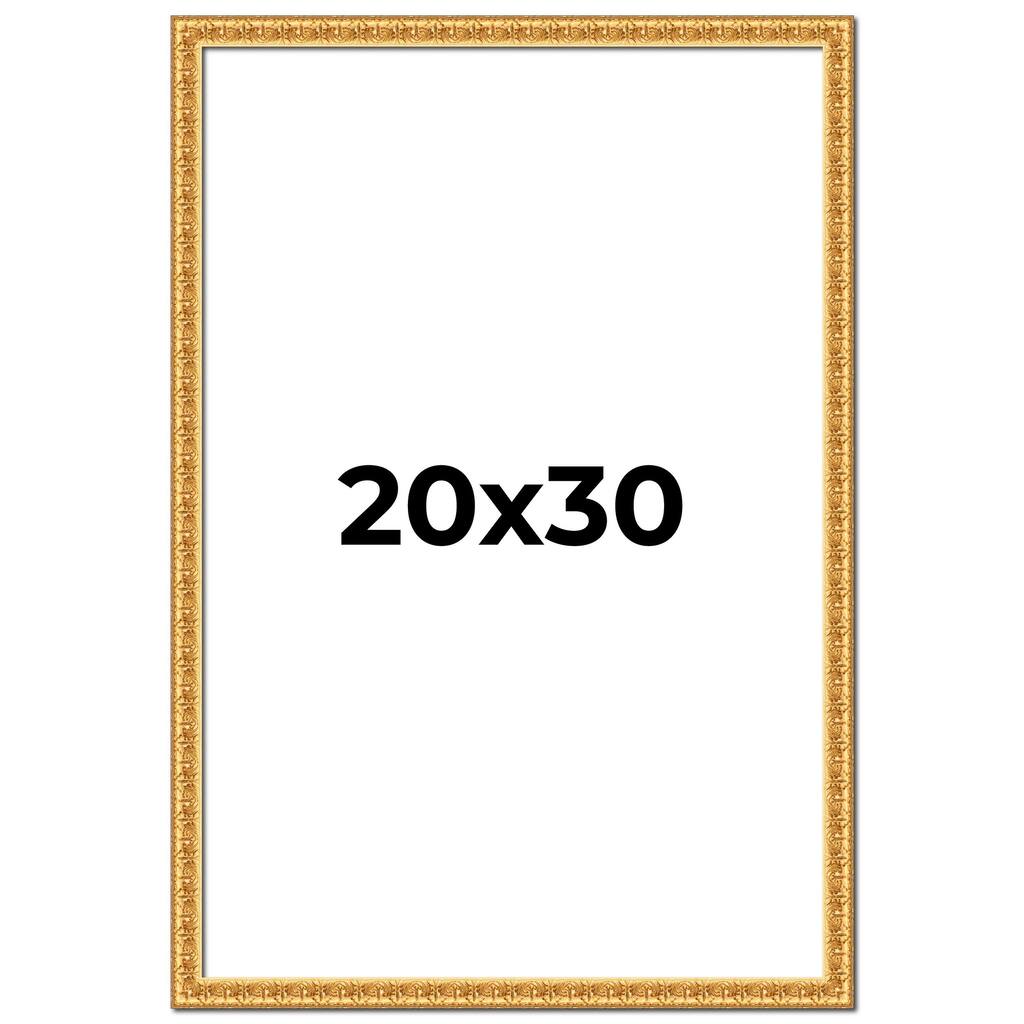 20x30 Frame Gold Real Wood Picture Frame Width 1 inches | Interior