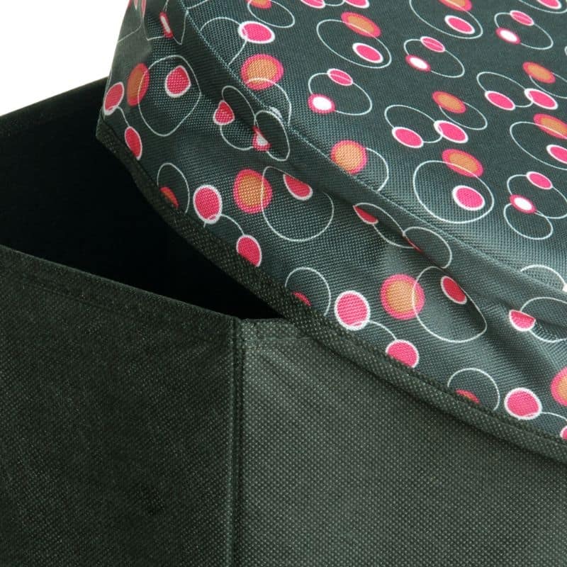 [Bubble - Black] Round Foldable Storage Ottoman / Storage Boxes / Storage Seat - Dark Green