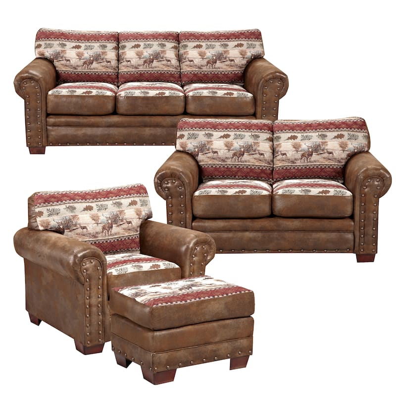 Deer Valley Lodge 4-piece Group with Sofa Sleeper - Brown - 4 Piece