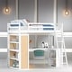 preview thumbnail 11 of 16, Solid Wood Maximized Space Twin Size Loft Bed Kids Bed with Ladder Shelves and Desk Kids Furniture, Gray