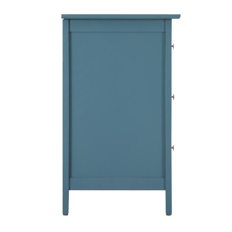 Teal Nightstand with Extra Durability - Real Wood Veneers and Dove Tailed Drawers