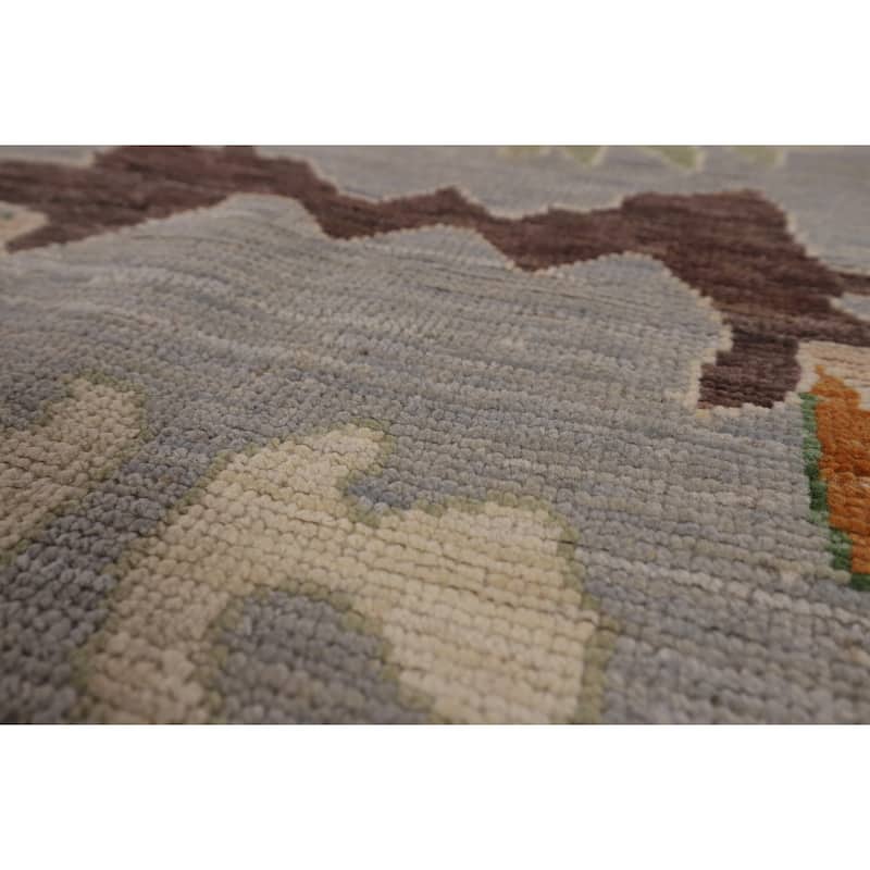 Grey Oushak Turkish Area Rug Handmade Vegetable Dye Wool Carpet - 7'11"x 9'9"