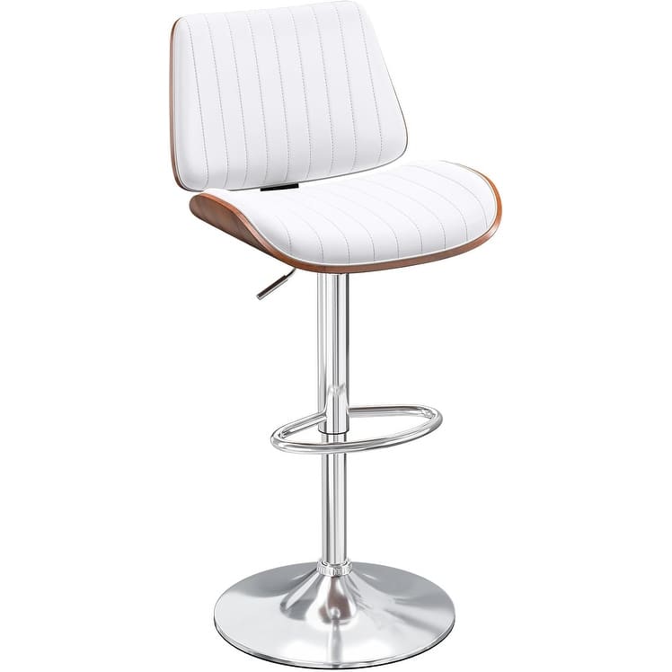 Swivel Adjustable Height Counter Stools, Bar Stools with Backs - 20" W X 18"D X 24-33" H - Single - White - Adjustable