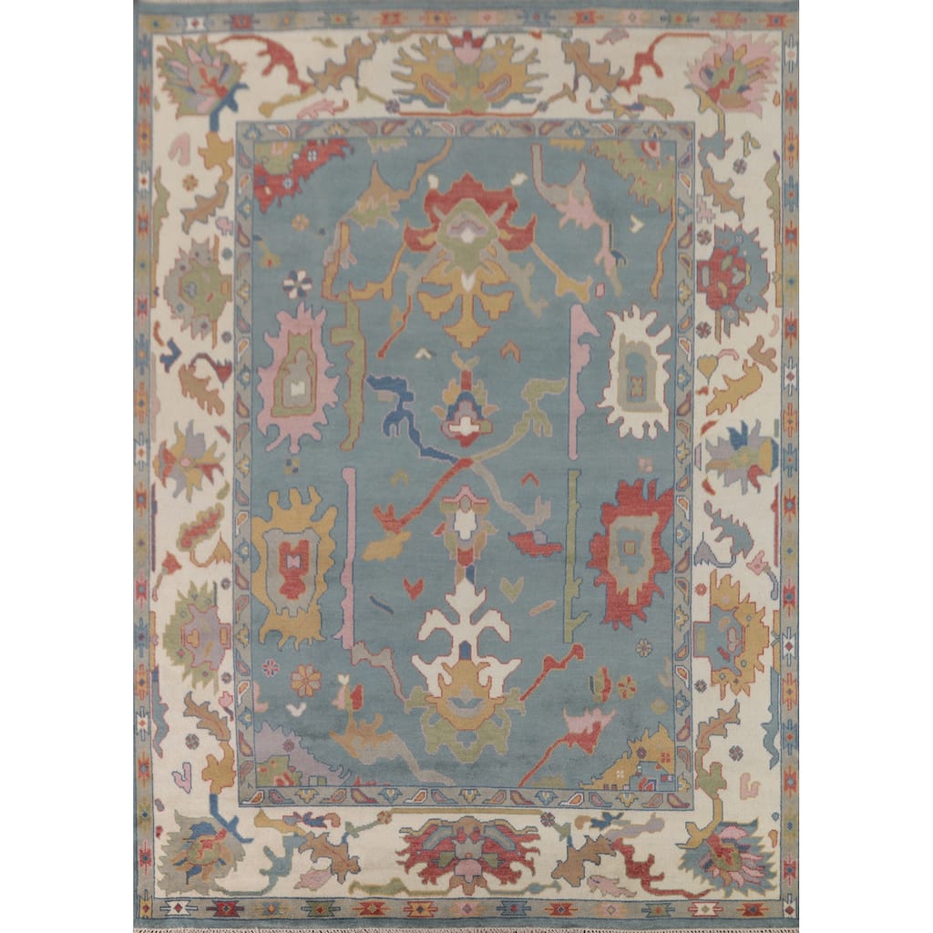 Oushak Oriental Area Rug Handmade Bedroom Wool Carpet - 9'2"x 11'8"