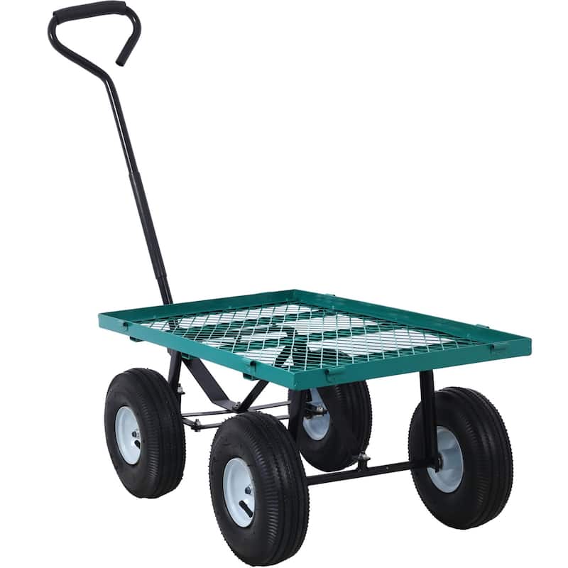 Outdoor multifunction utility cart with 550 lbs capacity and 10-inch tires