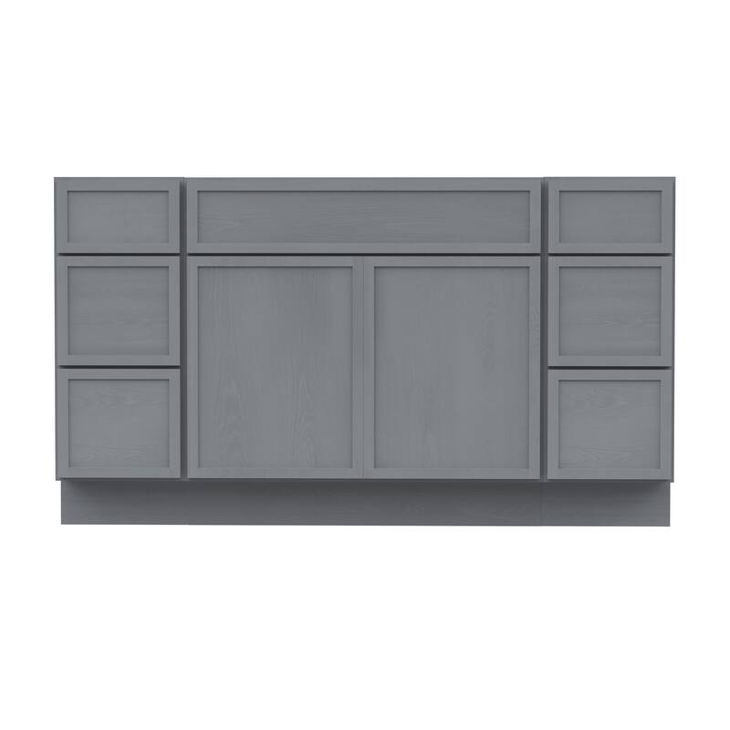 Vanity Art 63" Birch Freestanding Bathroom Vanity Cabinet without Top