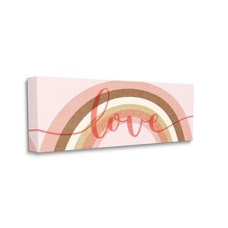 Stupell Love Sentiment over Pink Desert Tone Rainbow Canvas Wall Art ...