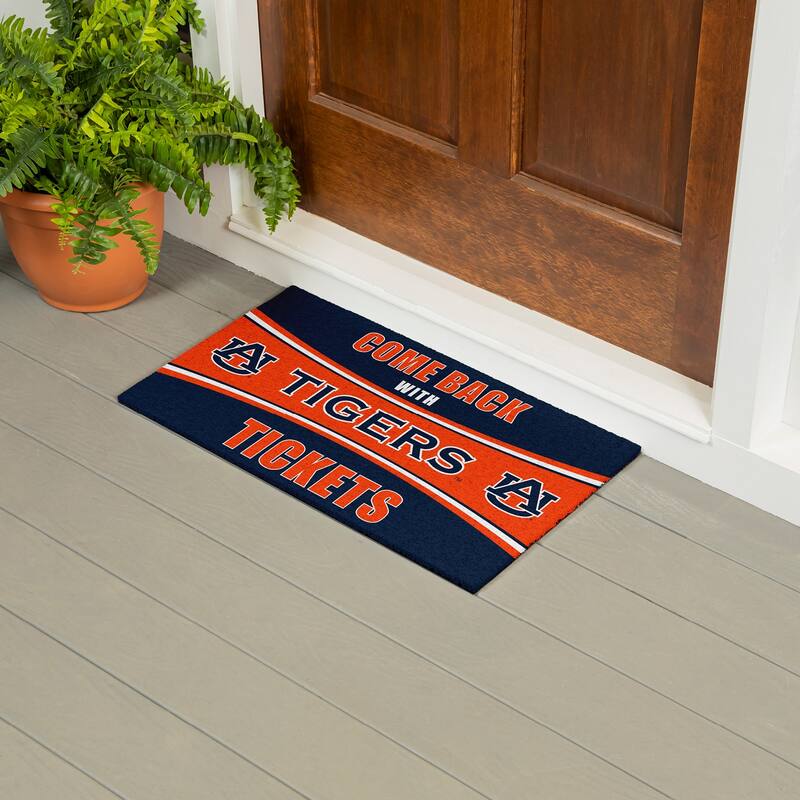 Auburn University 28 in. x 16 in. PVC "Come Back With Tickets" Trapper Door Mat