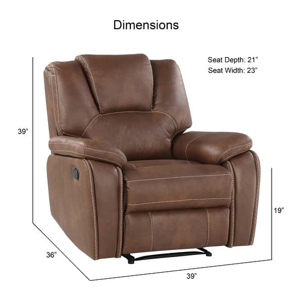 dimension image slide 0 of 3, Steve Silver Kameryn Faux Leather Manual Recliner