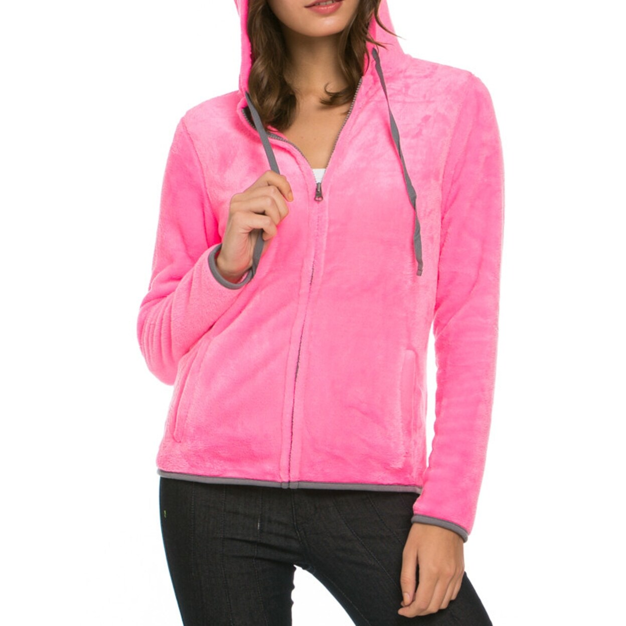 neon pink hoodie womens