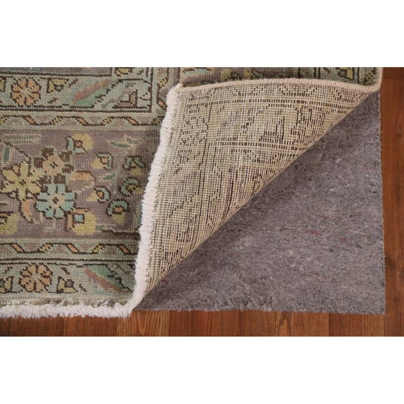 Hand Knotted Oriental 100% Wool Carpet Traditional Floral Brown Tabriz Area Rug - 11' 3'' X 7' 10''