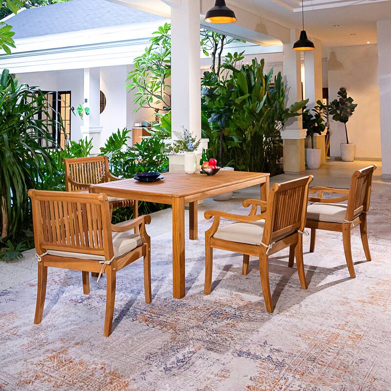 Cambridge Casual Aspen 5-piece Teak Outdoor Dining Set with Cushion