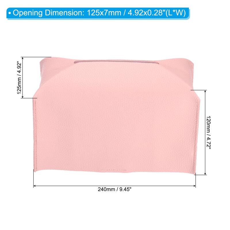 9.4x5x4.7" Tissue Box Cover PU Leather Decorative Holder Dispenser - Pink