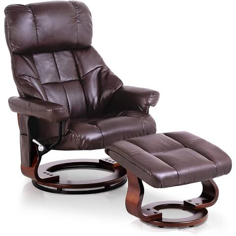 Mcombo Recliner Chair with Ottoman Vibration Massag Faux Leather 9068