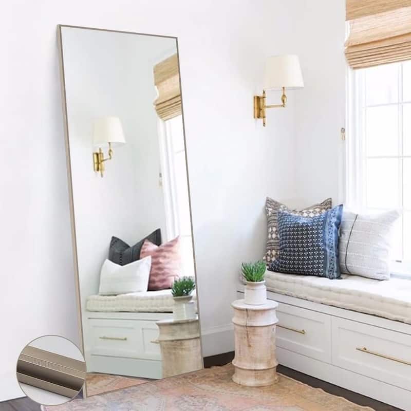 Dovelina Modern Full Length Floor Mirror - Freestanding Vanity Mirror for Bathroom or Living Space