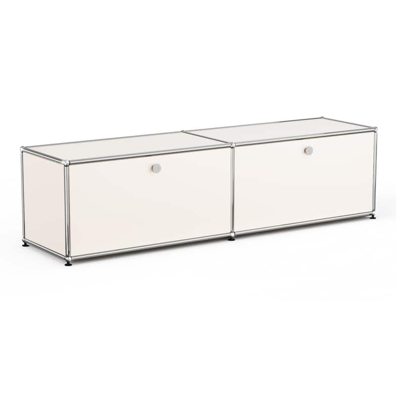TV Stand Storage File Cabinet Organizer with Stainless Metal