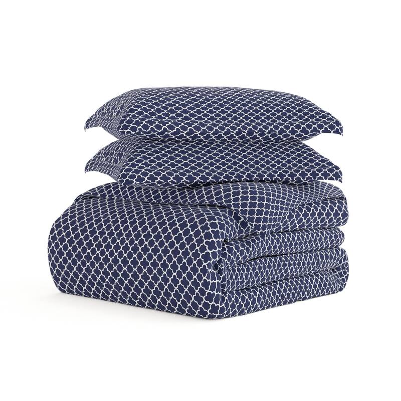 Becky Cameron Quatrefoil 3-piece Duvet Cover Set