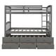 preview thumbnail 19 of 21, Merax Twin over Twin Bunk Bed with Trundle and 3 Drawers