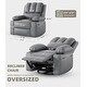 preview thumbnail 2 of 5, 37.4" Oversized Manual Recliner with Heat and Massage, 360 Swivel Rocking Chair 21.3" Seat with Cup Holder
