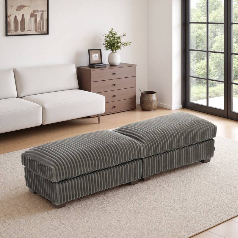 Fauxfur Ottoman Bench