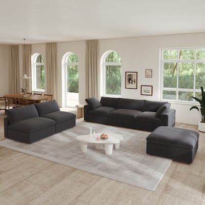 6 Piece Lager Down Filled Sectional Sofa Set