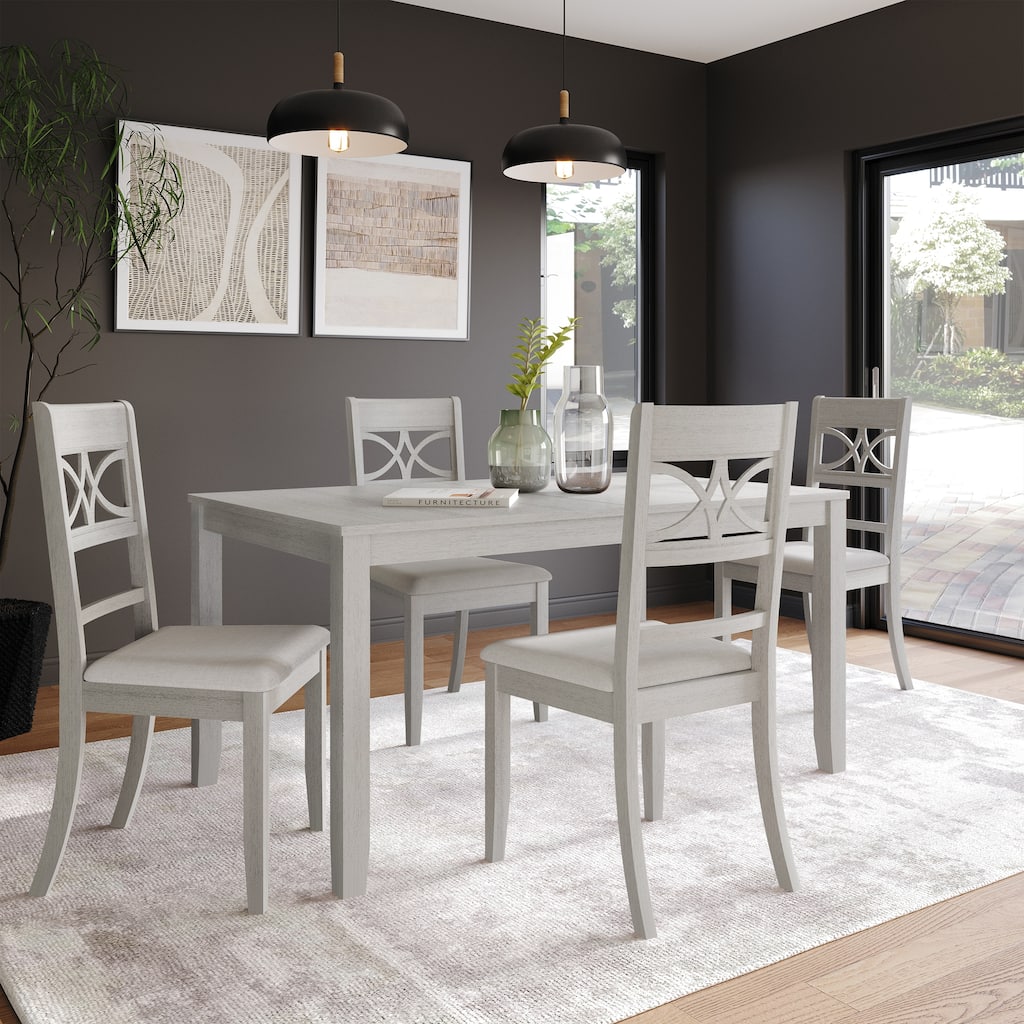 CraftPorch Mid-Century Modern 5-piece Wooden Dining Set