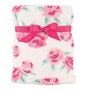 Hudson Baby Infant Girl Super Plush Blanket, Rose, One Size - Rose - One Size