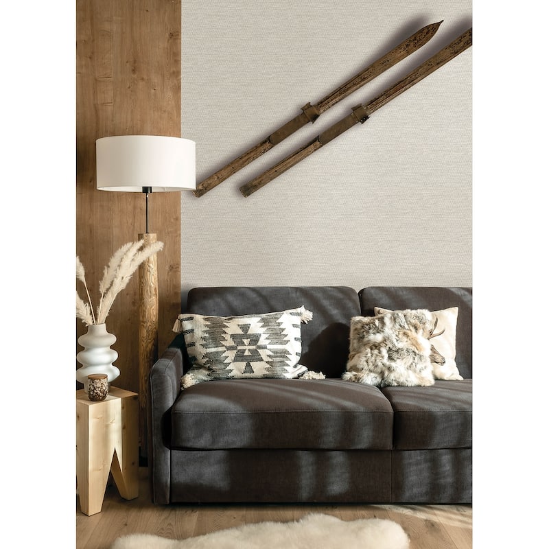 Plaited Grass White Wallpaper