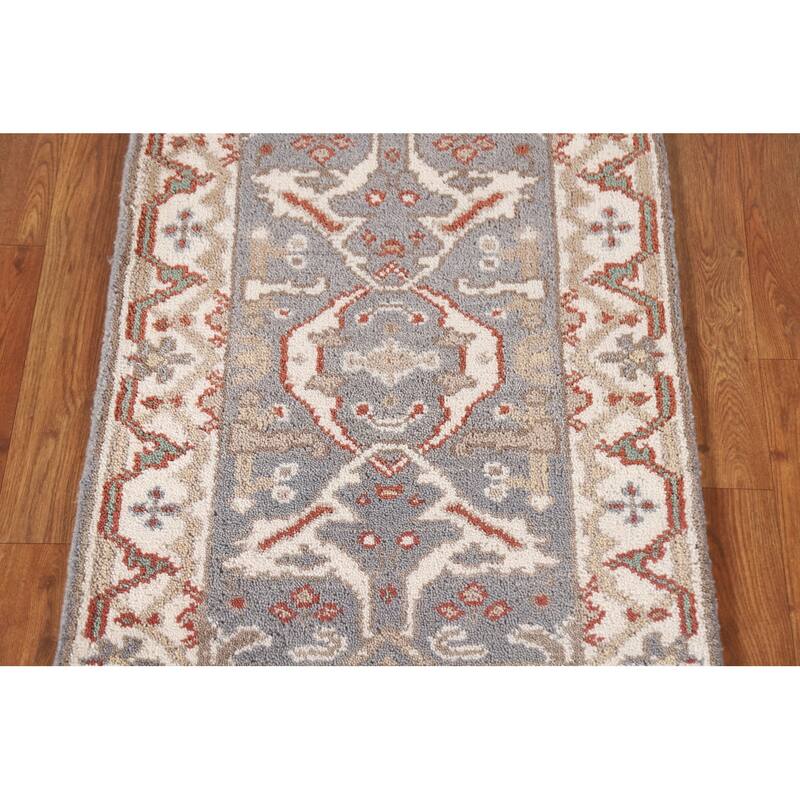 Transitional Oushak Style Area Rug Handmade Wool Carpet - 2'0"x 3'0"