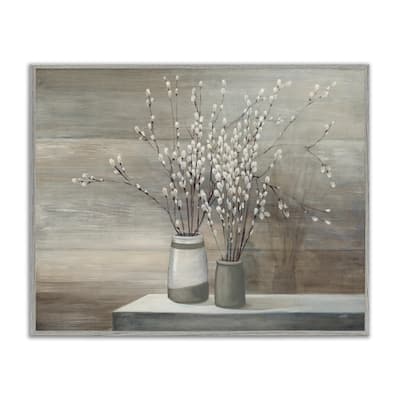 Stupell Willow Still Life Gray Framed Art, 11 x 14, Design By Artist Wild Apple, Design By Artist Wild Apple