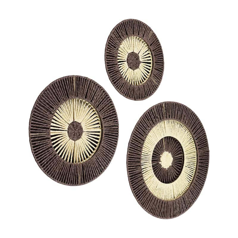 American Art Decor Woven Paper Rope Wall Decor, Set of 3
