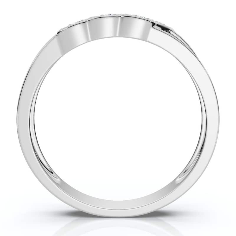 Men's Diamond Wedding Ring White Gold High Polished Band