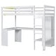 preview thumbnail 16 of 20, Cottage Concise Style Twin Size Wood Loft Bed with Built-In Ladder,L-shaped Desk and Wardrobe Under-Bed,Safety Guaranteed