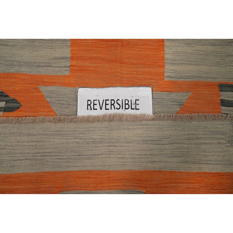 Hand Woven Southwestern Wool Grey Geometric Area Rug - 11' 10'' X 9' 4''