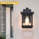 preview thumbnail 9 of 9, Modern Farmhouse Black 1-Light Outdoor Wall Sconces Traditional Glass Patio Wall Sconces - L6.7"X W9.1" X H11.8"