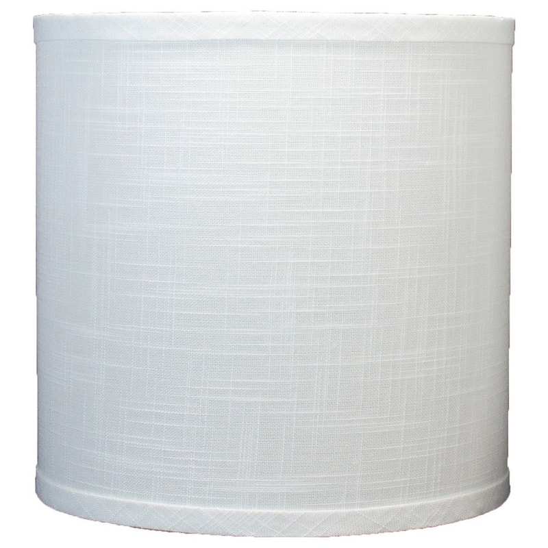 Classic Drum Linen Lamp Shade, 8" to 16" Bottom Size - 10" - Off White