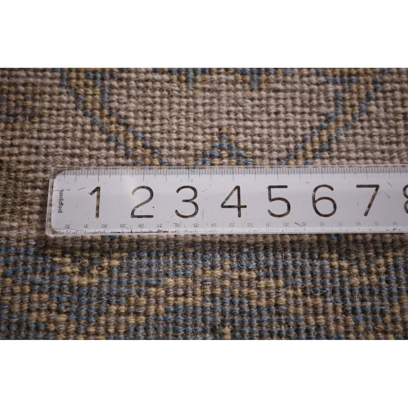 Ivory & Blue Oushak Oriental Runner Rug Handmade Wool Carpet - 2'6"x 7'9"