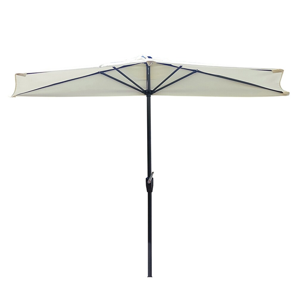 Shop 9ft Half Round Patio Umbrella Base Not Included Sand Overstock 32221712