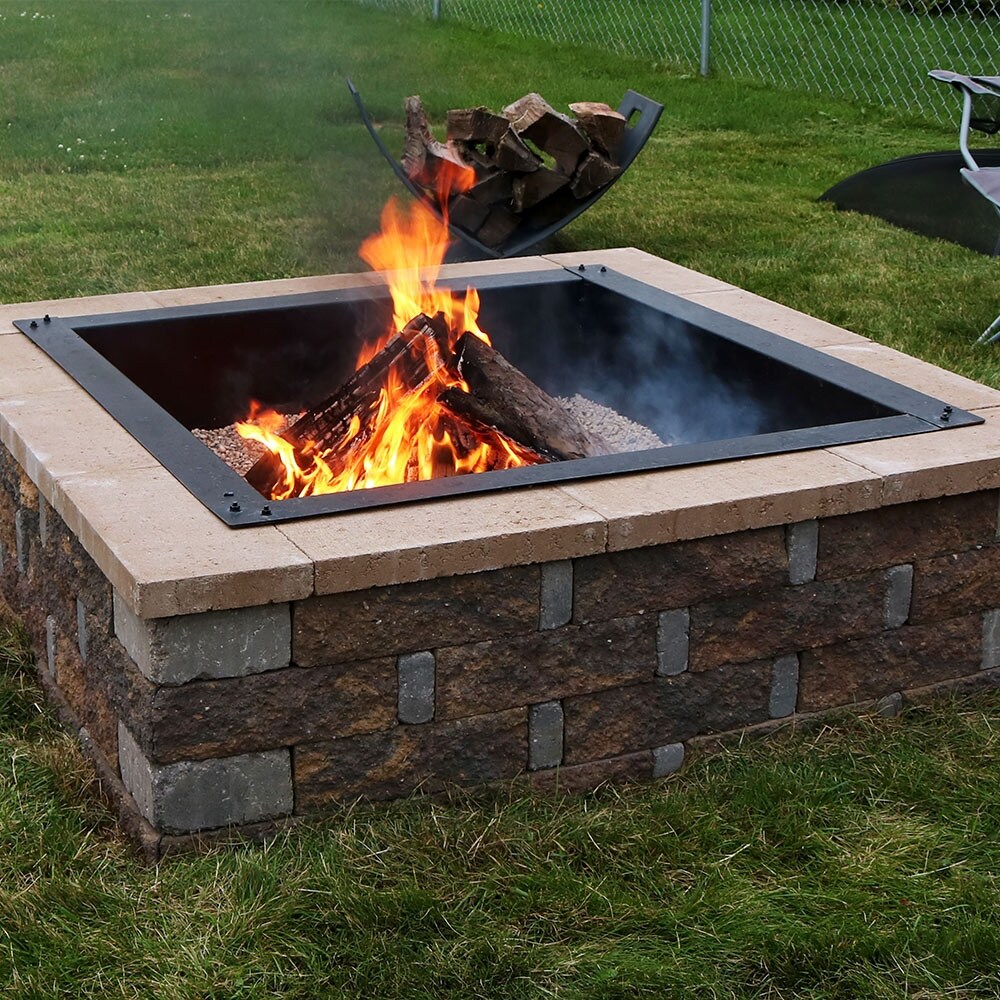 Shop Sunnydaze Square Heavy Duty Fire Pit Rim Diy In Ground Fire