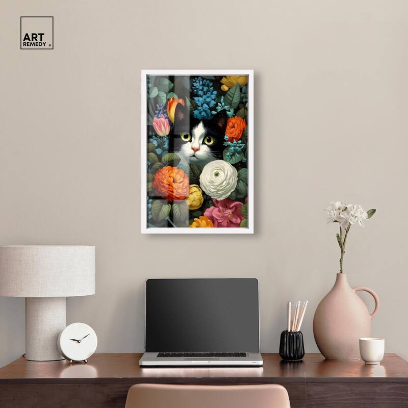 Secret Garden Cat Shadowbox by Art Remedy