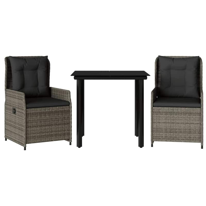 vidaXL Garden Dining Set Grey, Black - 31.5" x 31.5" x 29.1"/ 2