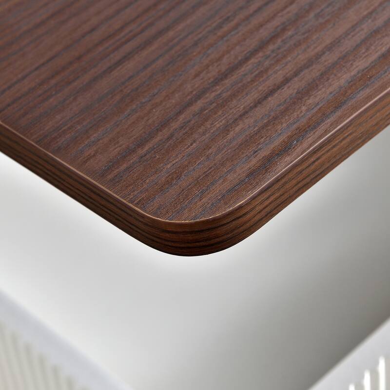 Adjustable End Table Sofa Side Table with Wheels, Multifunctional Cocktail Table Center Table with Shelves