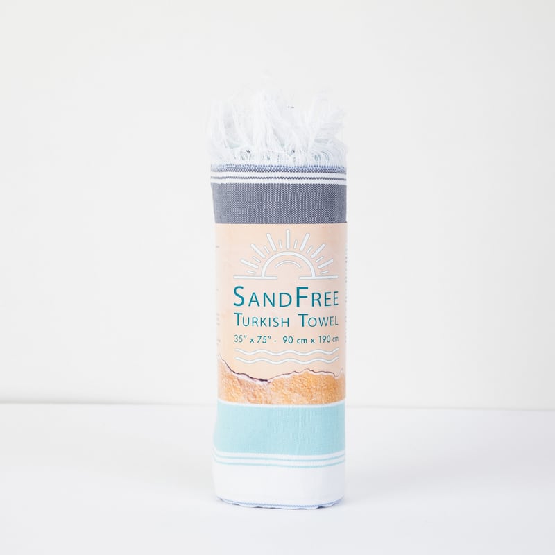SandFree Cotton Oversized Turkish Beach Towel with Tassels - 35x75