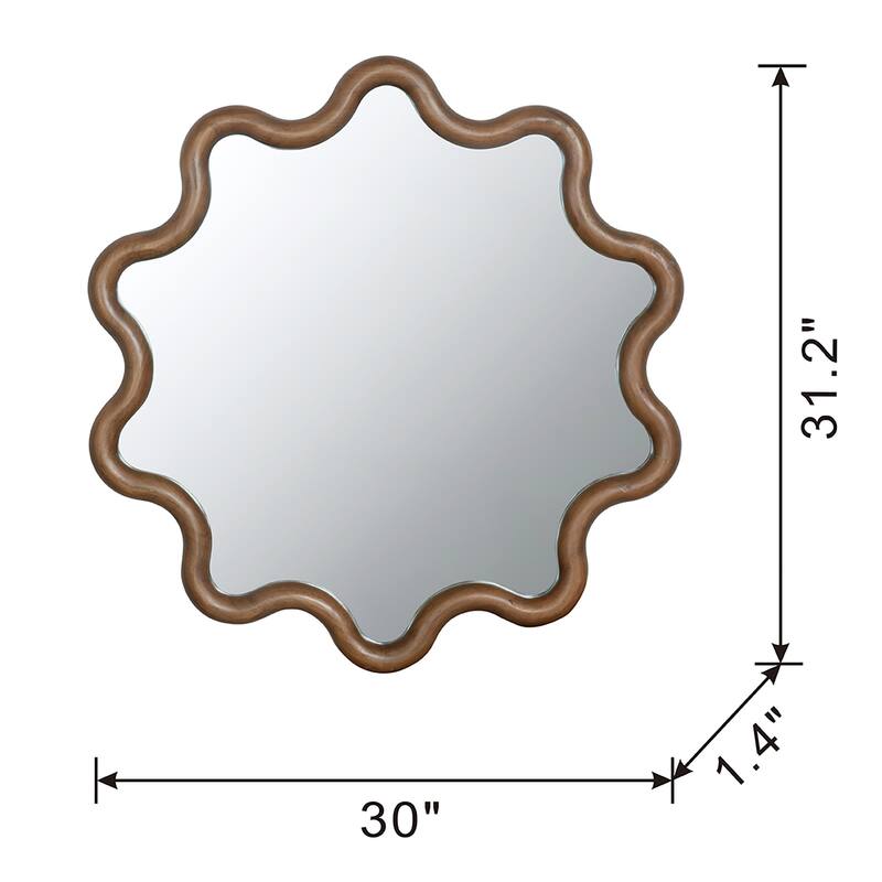 Wooden Accent Mirror with Unique Frame