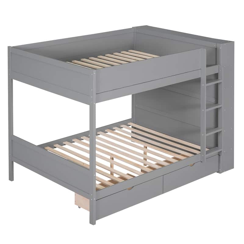 Merax Full/Twin Bunk Bed With 2 Drawers and Multi-layer Cabinet