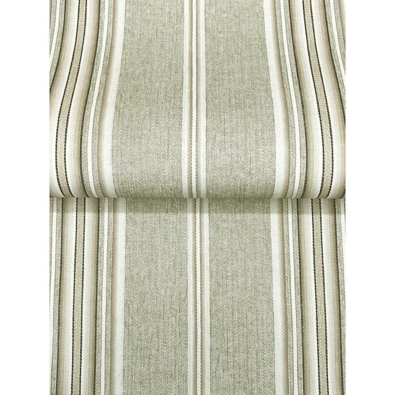 Chesapeake Calvados Moss Linen Stripe Wallpaper